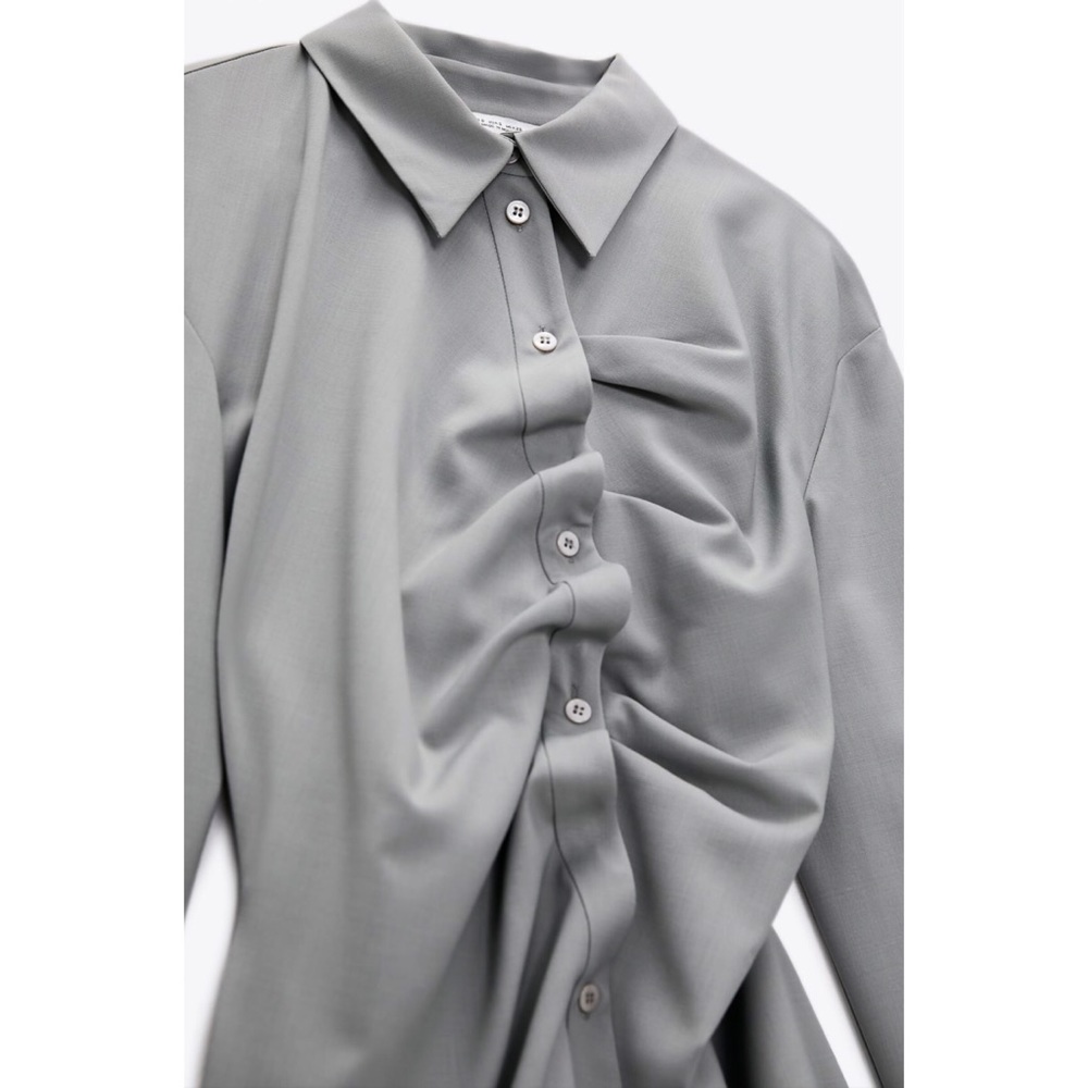 Zara Limited Edition Ruched Shirt - Picture 5 of 15